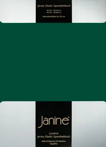Простыня на резинке Janine Elastic-Jersey 100x200, лесной зеленый Original Janine