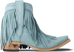 Женские ботильоны Lane Senita Falls с вышивкой и бахромой, открытым носком, повседневные ботинки, низкий каблук 1-2 - Синие