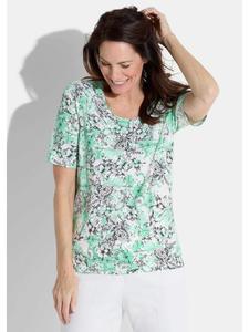 GOLDNER Укороченный размер: Футболка белого / мятного / черного цвета