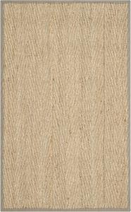 Ковер SAFAVIEH, 77 x 122 см, Natural Fiber Collection, Natural & Grey, Seagrass, узор "елочка" с бордюром (NF115P)