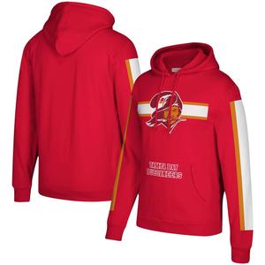 Мужской пуловер с капюшоном Mitchell & Ness Red Tampa Bay Buccaneers с тремя полосками