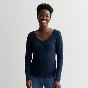 Женская футболка с длинным рукавом и V-образным вырезом Sonoma Goods For Life, Seattle Navy