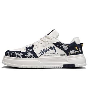 Износостойкие низкие детские кроссовки для скейтбординга для подростков Kung Fu partners, белый/синий