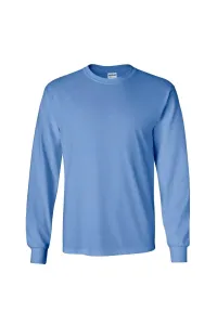 Простая футболка с длинным рукавом из ультрахлопка с круглым вырезом Gildan, синий