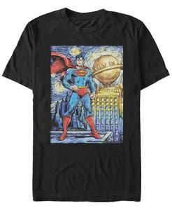 Мужская футболка с коротким рукавом Superman Superman Starry Night Fifth Sun, черный