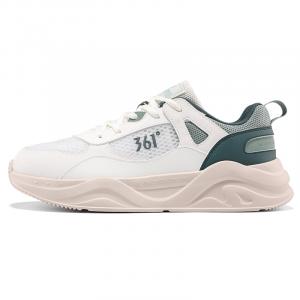 361° Нескользящие дышащие низкие повседневные туфли мужские, белые и зеленые