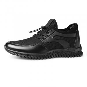 GOG Дышащие и легкие низкие модные повседневные туфли мужские черные - черные всесезонные, увеличивающие рост на 6,5 см, цвет Black All-Season, Height Increasing 6.5cm