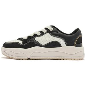 QIAODAN Водорастворимые C противоскользящие износостойкие низкие кроссовки Skateboard мужские Black White