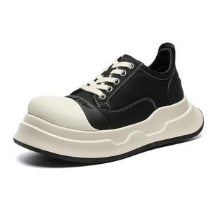 BANGNEY Нескользящие низкие повседневные туфли, увеличивающие рост, унисекс, черные