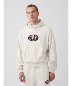 (U) Винтажная мягкая махровая ткань, укороченная толстовка оверсайз с логотипом GAP