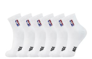 Носки до середины икры унисекс 6 пар NBA, 6 пар (Белый)