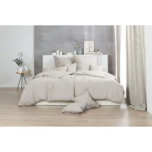 Постельное белье Primera «Stone-Washed», с мелкой складкой, качество Renforceé, из 100% хлопка, с застежкой-молнией, легкое в уходе, сертифицировано STANDARD 100 от OEKO-TEX, цвет leinen