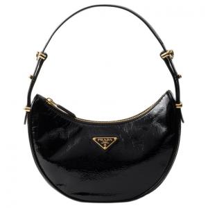 Кожаная сумка через плечо унисекс черная PRADA