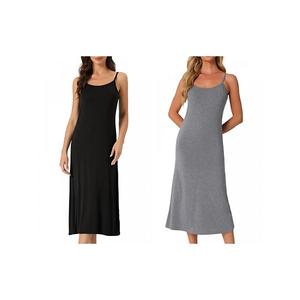 2 шт женское платье-комбинация на бретелях-спагетти Inspire Chic, Black Grey