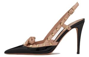 Туфли Gravani Rockstud с бантом и острым носком Valentino, черный