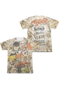 Футболка с коротким рукавом DC Comics All Stars (принт спереди/сзади) для взрослых из полиэстера/хлопка Gildan, белый