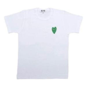 Футболка basic t-shirt green heart 'white' Comme Des Garcons Play, белый