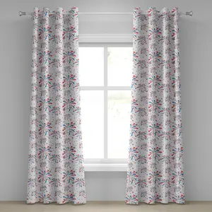 Штора на люверсах ABAKUHAUS День независимости, Американские фестивали, летние фестивали, тема свободы, декоративные двухпанельные шторы, 280 см x 245 см, цвет: белый, синий, красный