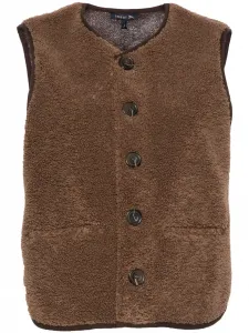 Жилет из шерпы с V-образным вырезом Soeur, коричневый
