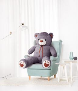 Gustaw Teddy Bear, большой плюшевый мишка Valor, 160 см, серый Miś Gustaw