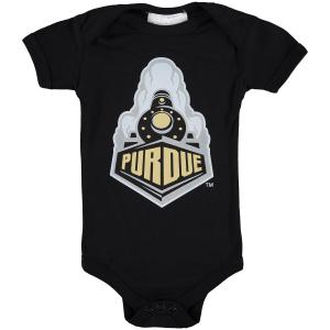 Черное боди с большим логотипом Infant Purdue Boilermakers Unbranded