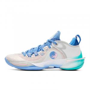 Баскетбольные кроссовки женские с низким верхом белые/голубые/розовые Peak