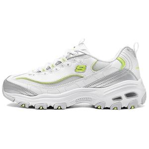 Кроссовки Skechers DLITES Chunky Sneakers Women's Low-top White/Silver/Lemon Yellow, белый/серебряный/желтый