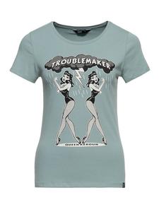 Футболка Queen Kerosin Troublemaker зеленого цвета Queen Kerosin