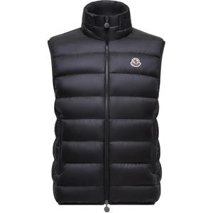 Moncler Рокоук утеплённая безрукавка на молнии, Black