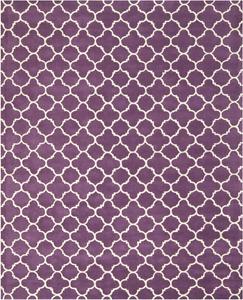 SAFAVIEH Chatham коллекция ковер, 305 x 427 см, Purple & Ivory, ручной работы ажурный узор Quatrefoil из шерсти, идеально для помещений с высокой проходимостью в гостиной, спальне (CHT717F)