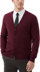 Мужской кардиган Kallspin из шерстяной смеси с V-образным вырезом и карманами