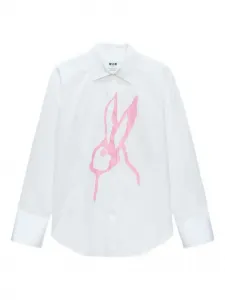Рубашка с принтом "кролики" Msgm, белый