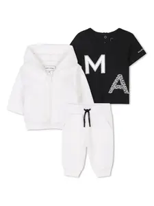 Комплект из футболки, брюк и кардигана с логотипом Marc Jacobs Kids, белый