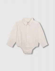 Детское боди для мальчика белого цвета с воротником-стойкой Gocco, белый