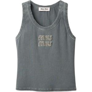 Серая майка Tank Tops MIU MIU, серый