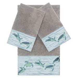 Linum Home Textiles Турецкий хлопок Набор украшенных полотенец Mia из 3 предметов, темно-серый