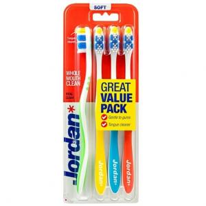 Мягкая зубная щетка, 4 шт. Jordan, Total Clean