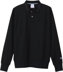 Поло с длинными рукавами, защитой от УФ-излучения, быстросохнущим, теплосберегающим материалом и графическим логотипом Champion, черный