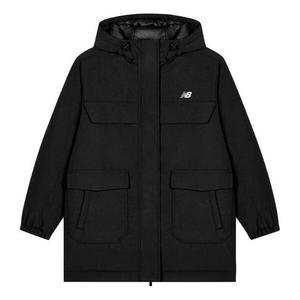 Куртка зимние теплые пуховики с капюшоном New Balance, черный