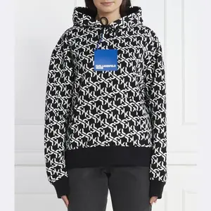 Толстовка свободного кроя с монограммой Karl Lagerfeld, черный