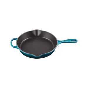 Высокая чугунная сковорода Le Creuset, зеленовато-синий