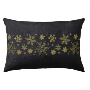 Наволочка Снежинка, рождественский декор с изысканной вышивкой Dreams, серый/золотистый