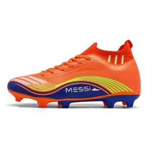 Футбольные бутсы детские с высоким верхом, устойчивые к износу и скольжению, для подростков Kuding, оранжевый