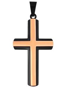 Adeliás Женский кулон - крест из нержавеющей стали, золотистый