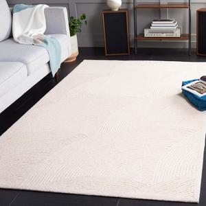 Ковер SAFAVIEH, 183 x 183 см, Textural Collection, Ivory, ручной работы из шерсти, идеален для помещений с высокой проходимостью в гостиной, спальне, столовой (TXT105A-6SQ)