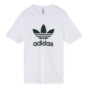 Футболка Men's adidas originals Trefoil Large Logo Printing Round Neck Short Sleeve White T-Shirt, белый