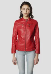 Байкерская куртка из искусственной кожи Koroshi, Rojo Red