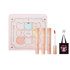 Набор для макияжа с водяным туманом для губ, легко растушевывается, натуральный спрей-тонер, 3 шт с сумкой UKISS