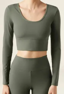 Мягкая на ощупь блузка с длинными рукавами Calzedonia, Green