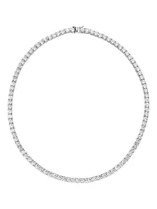 Колье-теннис с камнями OBSIDIAN, серебряный